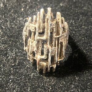 Rare Vintage James Avery Sterling Silver Brutalist  Ring SZ 8